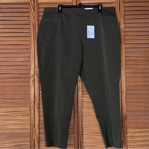 Croft & Barrow Mid Rise Ankle Pants‎ 18W Regular, Olive Green New with Tags